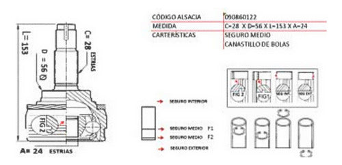 Punta Homocinetica R/L Kia Carens Ii 2.0 2005 2007
