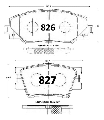Kit Pastillas Delanteras + Traseras Freno Toyota Rav4 2013 2020