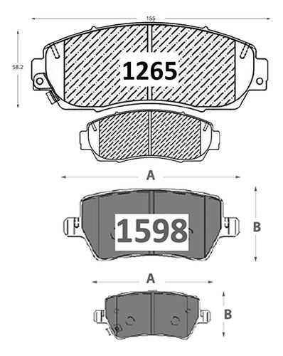 Kit Pastillas Delanteras + Traseras Freno Gtx Gold Exeed Vx 2023 2024