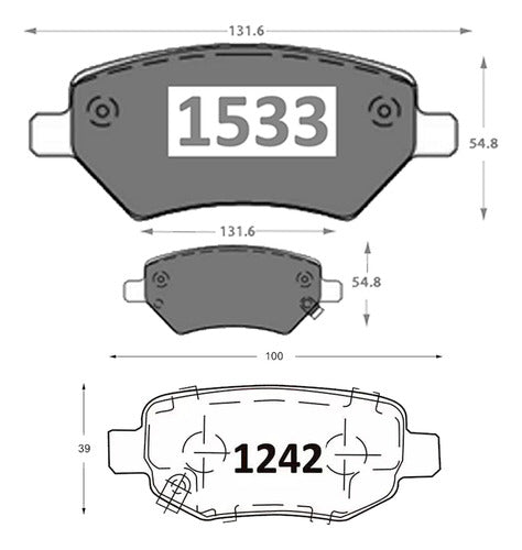 Kit Pastillas Delanteras + Traseras Freno Gtx Chery Arrizo 5 2019 2023