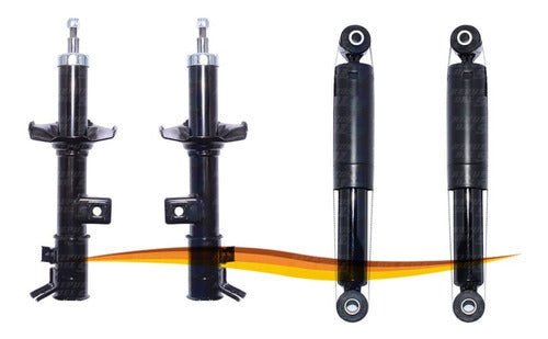 Par Amortiguador Chevrolet N300 1.2 2011 2019 Delantero + Traseros
