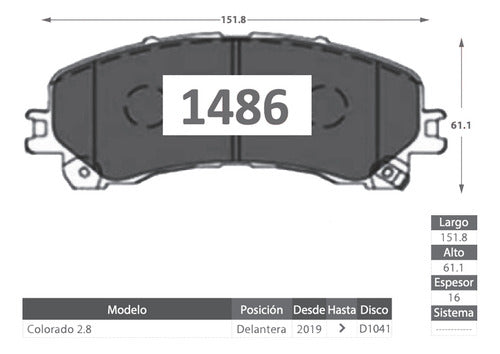 Discos Freno Con Pastilla Chevrolet Colorado 2019 2024