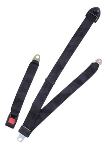 Cinturon Seguridad 3 Puntas Ajustable Negro (par)