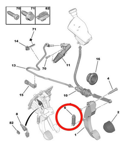 Resorte Pedal Embrague Citroen C-elysee 1.6 2013 2018