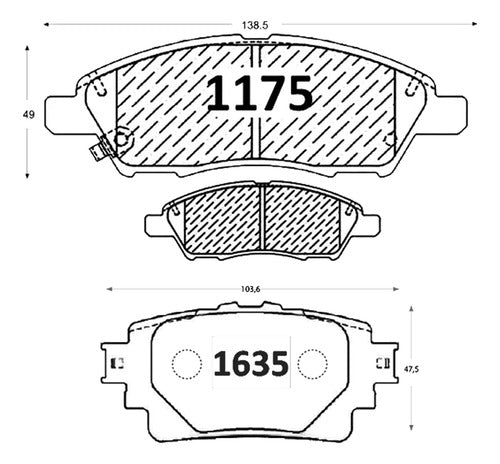 Kit Pastillas Delanteras + Traseras Freno Gtx Gold Toyota Yaris 2023 2024