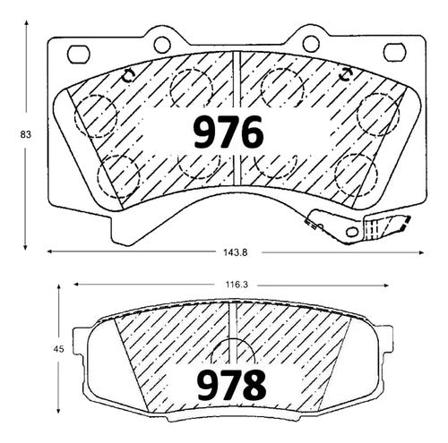 Kit Pastillas Delanteras + Traseras Freno Gtx Lexus Lx 570 2008 2023