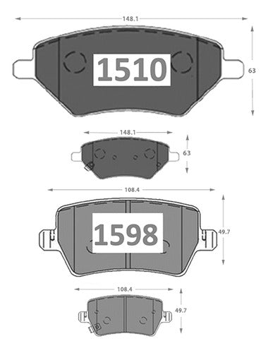 Kit Pastillas Delanteras + Traseras Freno Gtx Chery Tiggo 8 2019 2024