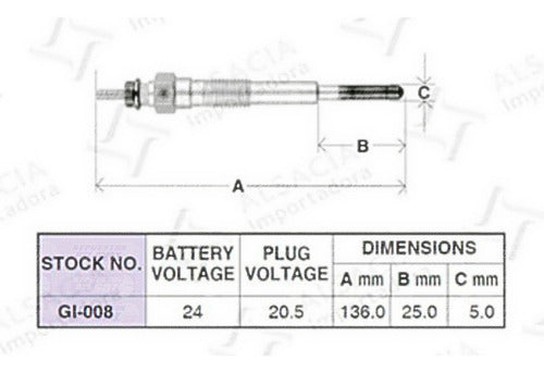Bujia Incandescente Isuzu Camion 5.4 6bd1t 1986 1992 X 10 und