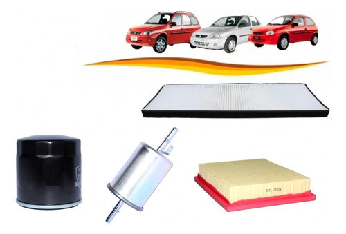 Kit Filtro Aire + Polen + Bencina Chevrolet Corsa 1993 2010