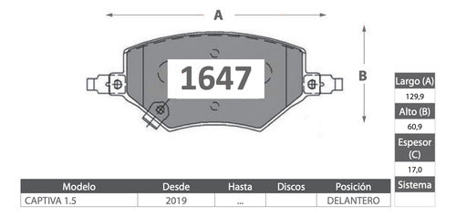 Discos Freno Con Pastilla Chevrolet Captiva 2019 2024
