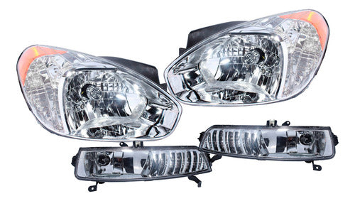Optico + Neblinero Hyundai Accent New 2006 2012 Par