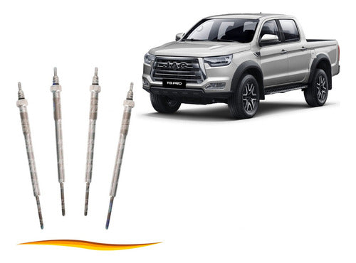 Set Bujia Incadescente Jac T8 2.0 2020 2023 4 Uds