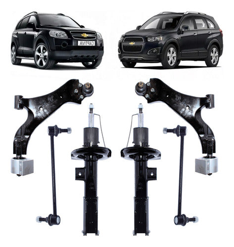 Par Amortiguador Delantero Chevrolet Captiva 2007 2011 + Par Bandejas