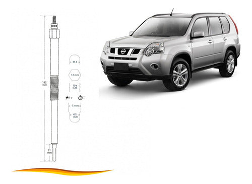 Set Bujia Incandescente Nissan Xtrail 2.2 2003 2006 4 Uds