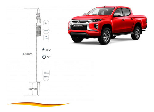 Set Bujia Incandescente Mitsubishi L200 2.4 2016 2023 4 Uds