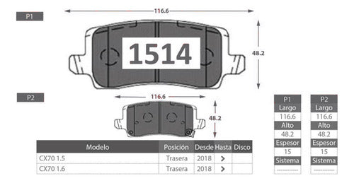 Discos Freno Con Pastilla Changan Cx70 2017 2024