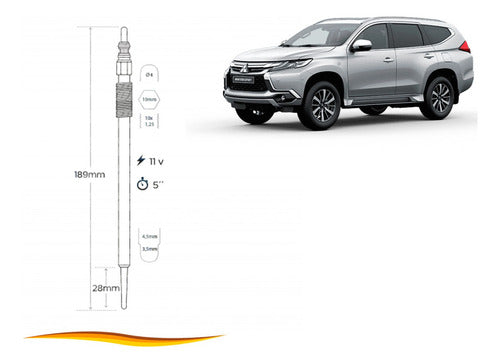 Set Bujia Incandescente Mitsubishi Montero 2016 2023 4 Uds