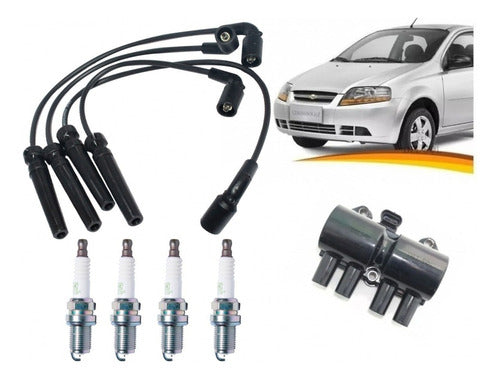 Bobina Encendido Chevrolet Aveo 1.4 2004 2008 + Cable Bujias