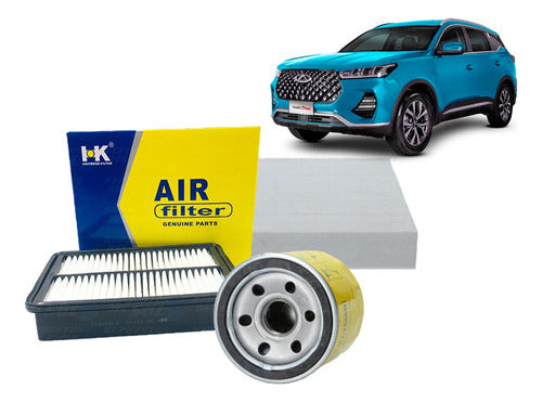 Kit Filtros Chery Tiggo 7 Pro 2021 2023 + Aceite 7 Lts