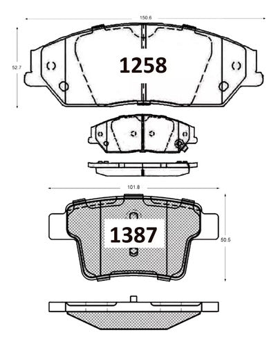 Kit Pastillas Delanteras + Traseras Freno Gtx Geely Ex7 2013 2016