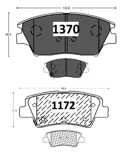 Kit Pastillas Delanteras + Traseras Freno Ssangyong Tivoli 2015 2024