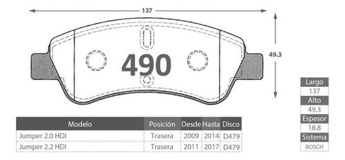 Discos Freno Con Pastilla Citroen Jumper 2009 2017