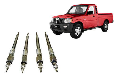 Set Bujia Incandescente Mahindra Pik Up 2.2 2011 2021 4 Uds