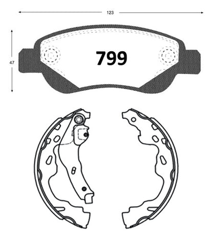Pastilla Freno + Balatas Freno Peugeot 107 2007 2013