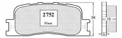 Pastilla Freno Trasero Toyota Camry 2.4 2002 2006
