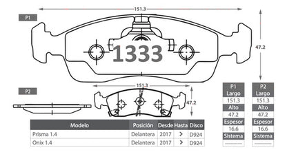 Discos Freno Con Pastilla Chevrolet Onix 2017 2023