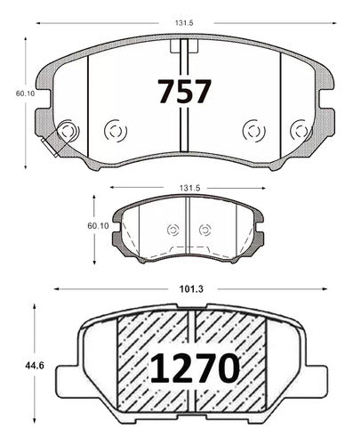 Kit Pastillas Delanteras + Traseras Freno Changan New Cs35 2023 2024