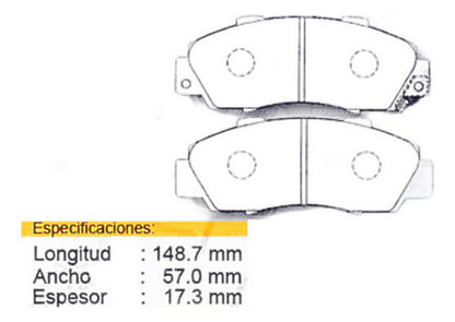 Pastilla Freno Delantera Honda Crv 2.0 B20b 1997 2001