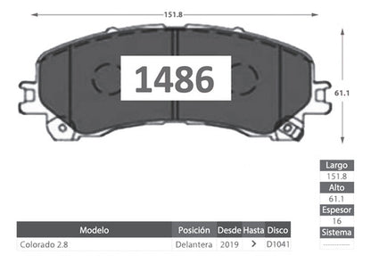 Discos Freno Con Pastilla Chevrolet Colorado 2019 2024