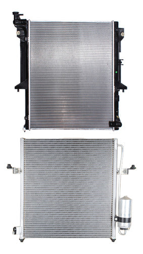 Radiador Motor + Condensador A/C Mitsubishi L200 2.5 2007 2016