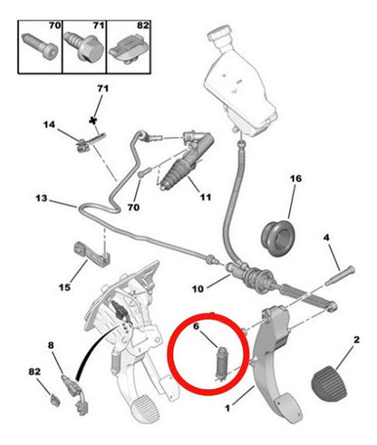 Resorte Pedal Embrague Citroen C-elysee 1.6 2013 2018