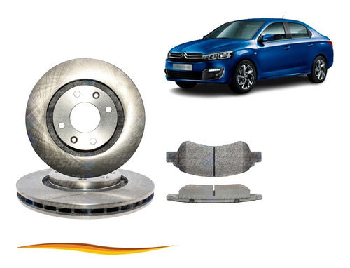 Par Disco Freno Citroen C-elysee 1600 2013 2016 + Pastilla