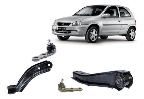 Par Bandeja Suspensión Curva Chevrolet Corsa 1.6 1998 2010 Rotula