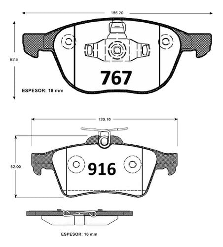 Pastilla Freno Volvo V40 2012 2020 Kit