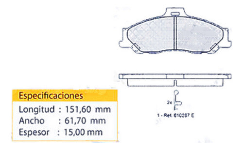 Pastilla Freno Delantera Ford Ranger 2.5 Wlc 2008 2013