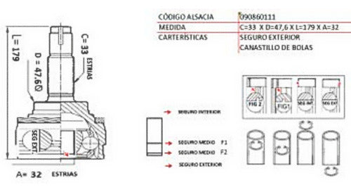 Punta Homocinetica R/L Cavalier 2.3 138 1995