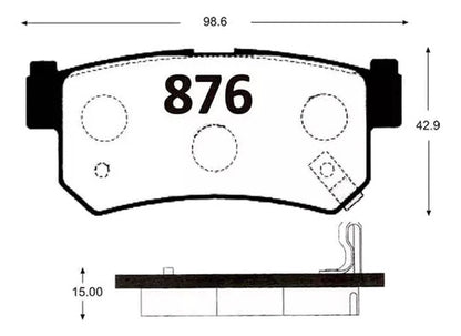 Pastilla Freno Trasera Ssangyong Rexton 2001 2016
