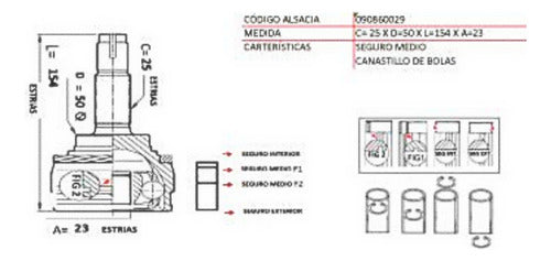 Punta Homocinetica R/L Elantra J2 1.8 1996 2000