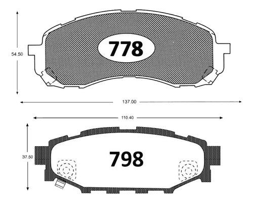 Kit Pastillas Delanteras + Traseras Freno Subaru Impreza Sx 2012 2020