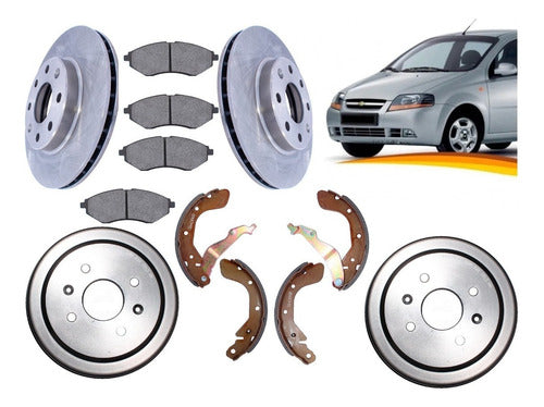 Kit Freno Chevrolet Aveo 2004-2016 Delantero Y Trasero