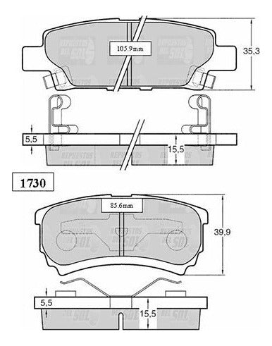 Pastilla Freno Trasero Dodge Caliber 2.0 2007 2013