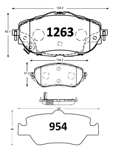 Kit Pastillas Delanteras + Traseras Freno Gtx Toyota Corolla 2013 2021