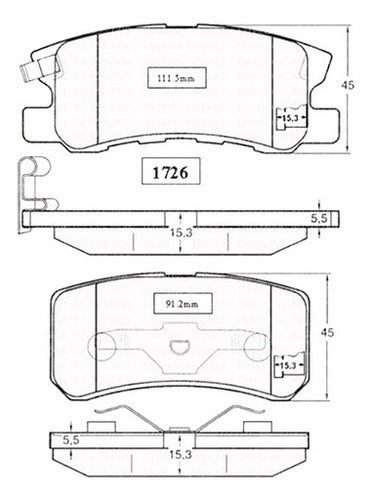 Pastilla Freno Trasero Mitsubishi Montero 3.8 2004 2008