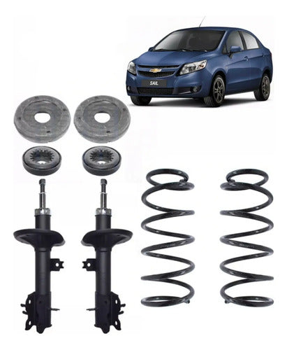 Par Amortiguadores + Cazoletas Completas Chevrolet Sail 1.4