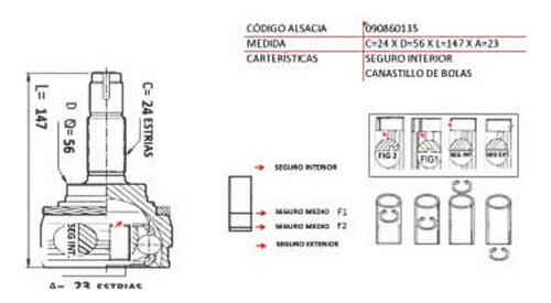 Punta Homocinetica R/L Yaris Sport 1.3 1999 2005