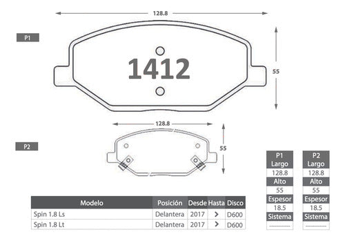 Discos Freno Con Pastilla Chevrolet Spin 2017 2024